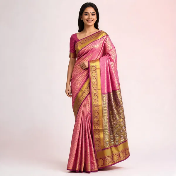 Poombavai_Shining_Tissue_Silk_Saree_Pink