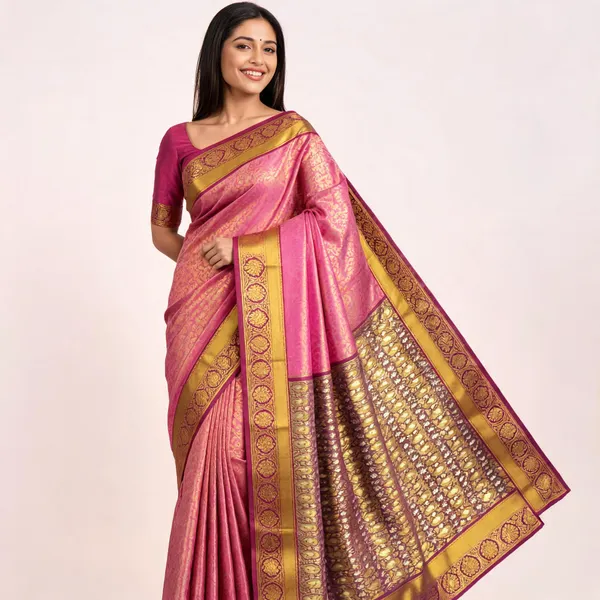 Poombavai_Shining_Tissue_Silk_Saree_Pink