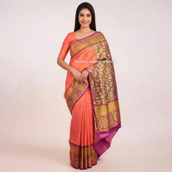 Poombavai_Shining_Tissue_Silk_Saree_Orange