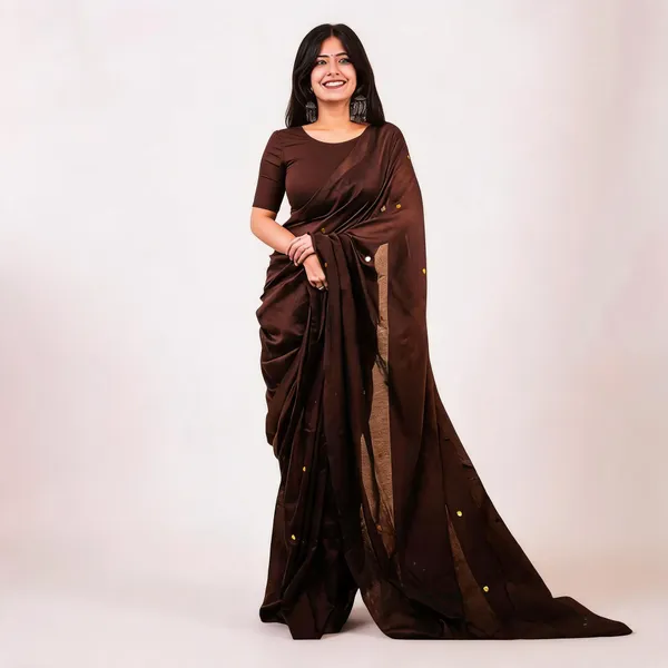 Khadi_Cotton_Sarees_Coffee_Brown