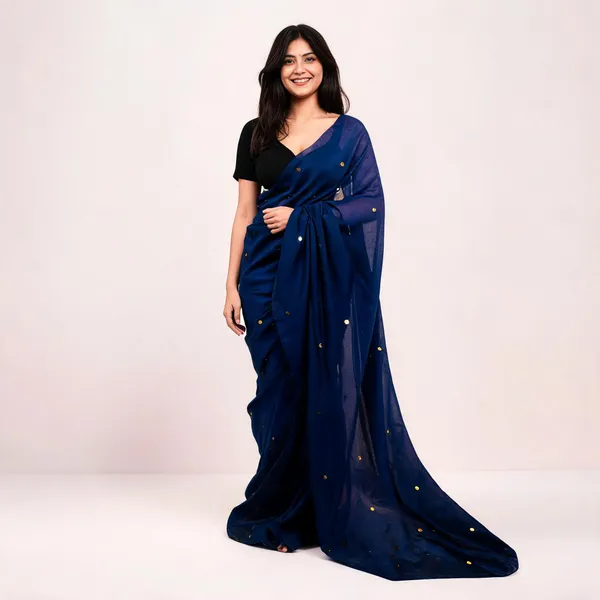 Khadi_Cotton_Sarees_Navy_Blue