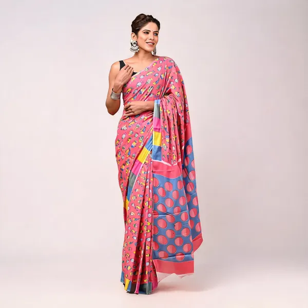 Cotton_Mulmul_Sarees_With_Blouse_Piece_Rust_Cotton_Adults