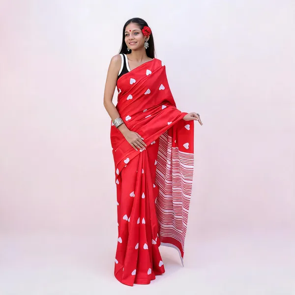 Cotton_Mulmul_Sarees_With_Blouse_Piece_Dark_Pink_Cotton_Adults