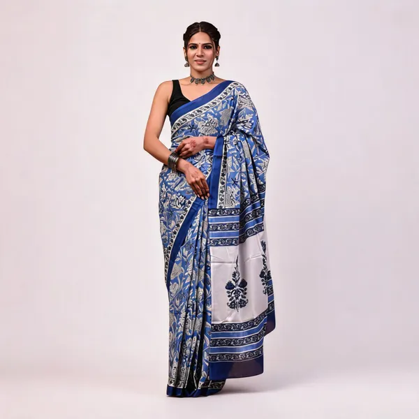 Cotton_Mulmul_Sarees_With_Blouse_Piece_Blue_Cotton_Adults
