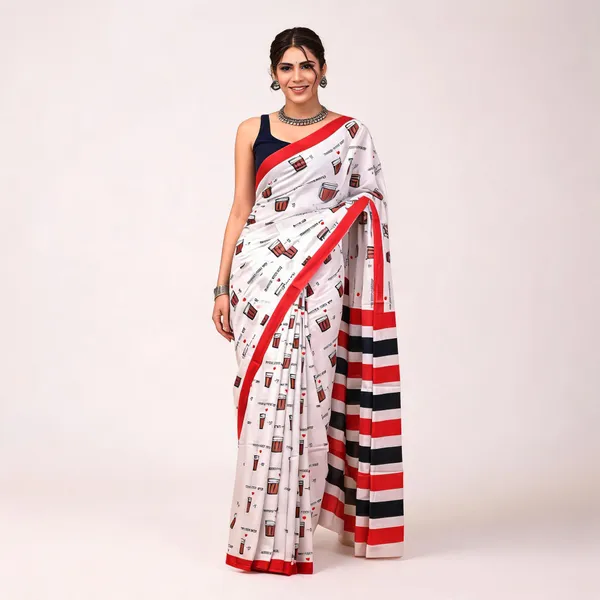 Cotton_Mulmul_Sarees_With_Blouse_Piece_Off_White_With_Red_Cotton_Adults