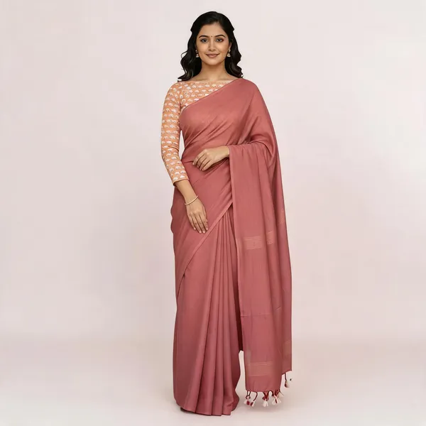 Pure_Khadi_Soft_Cotton_Sarees_Peach_Cotton_Adults