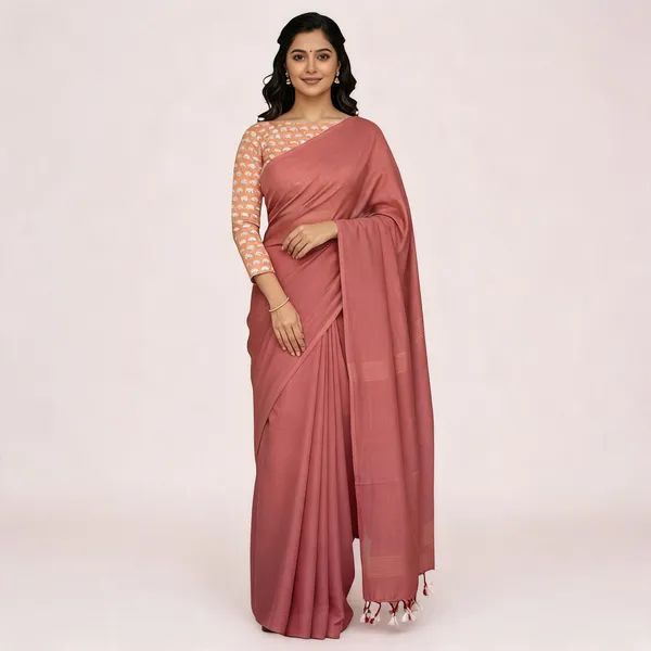 Pure_Khadi_Soft_Cotton_Sarees_Peach_Cotton_Adults