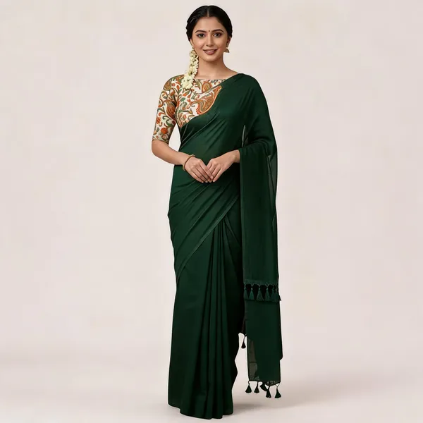Pure_Khadi_Soft_Cotton_Sarees_Dark_Green_Cotton_Adults