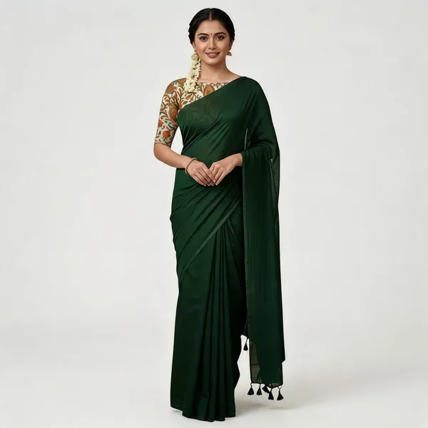 Pure_Khadi_Soft_Cotton_Sarees_Dark_Green_Cotton_Adults