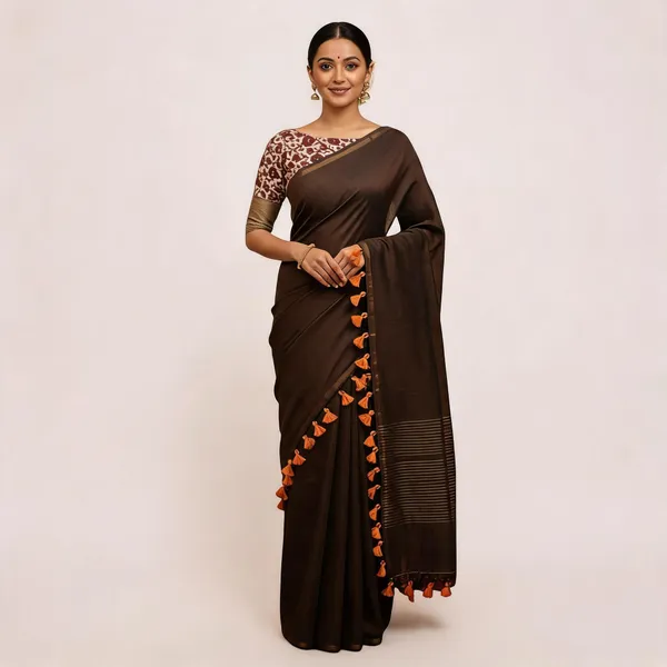 Pure_Khadi_Soft_Cotton_Sarees_Coffee_Brown_Cotton_Adults