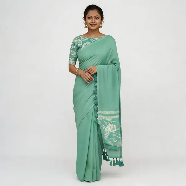 Pure_Khadi_Soft_Cotton_Sarees_Rama_Green_Cotton_Adults