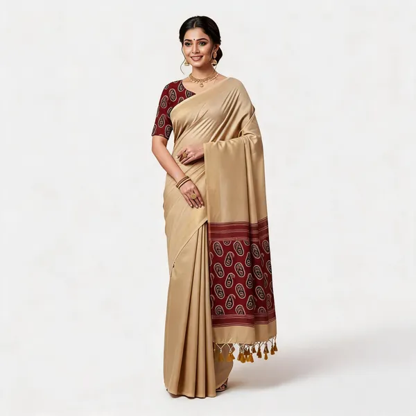 Pure_Khadi_Soft_Cotton_Sarees_Beige_Cotton_Female