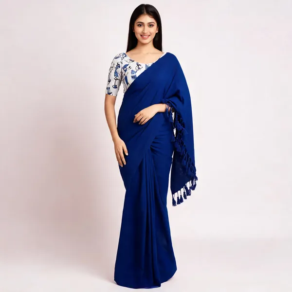 Pure_Khadi_Soft_Cotton_Sarees_Royal_Blue_Cotton_Female