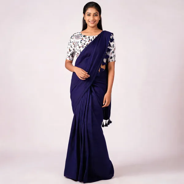 Pure_Khadi_Soft_Cotton_Sarees_Navy_Cotton_Female