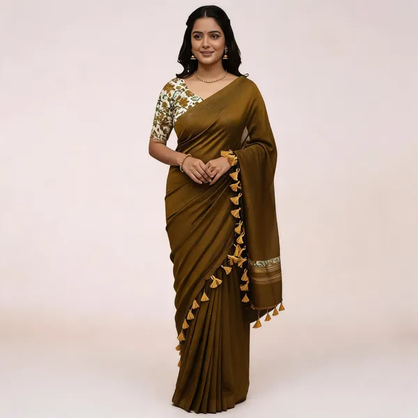 Elegant_Woven_Saree_With_Tassels_Early_Brown_Cotton_Female