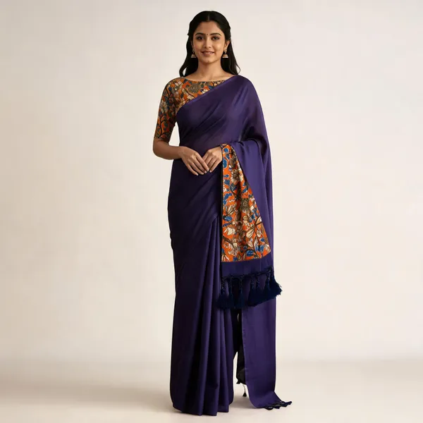 Elegant_Woven_Saree_With_Tassels_Violet_Cotton_Female