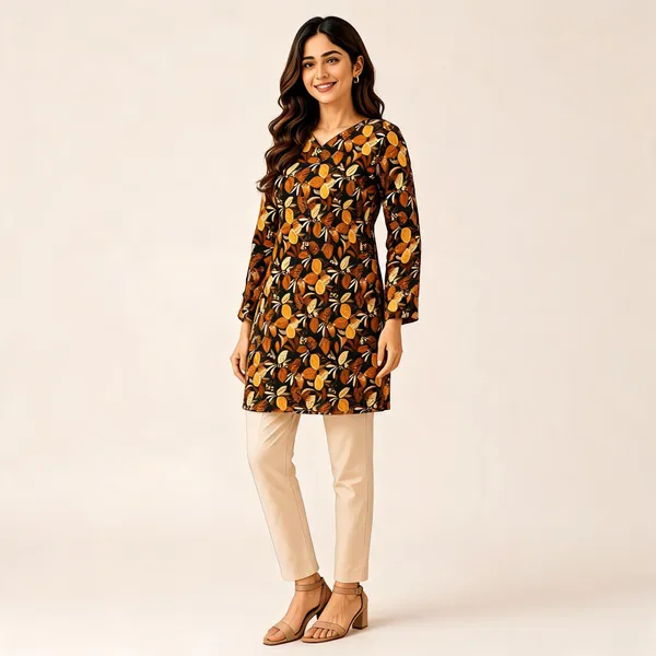 Elegant_Women's_Rayon_Top_Floral_Print_Bell_Sleeves_Back_Dori_Style_Multicolor