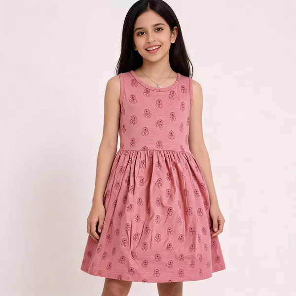 Girls_Printed_Frock_Dress_Peach