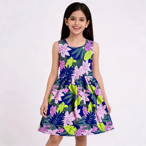 Girls_Printed_Frock_Dress_Blue
