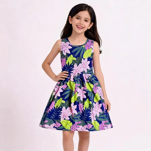 Girls_Printed_Frock_Dress_Blue