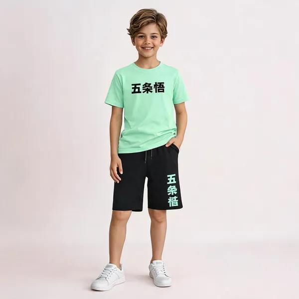 Boys_Graphic_Co_Ord_Set_T_Shirt_Shorts_Pista_Green