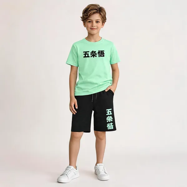 Boys_Graphic_Co_Ord_Set_T_Shirt_Shorts_Pista_Green