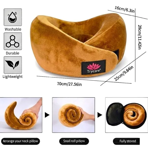 TRYCARE_TravelEase_Memory_Foam_Travel_Neck_Pillow
