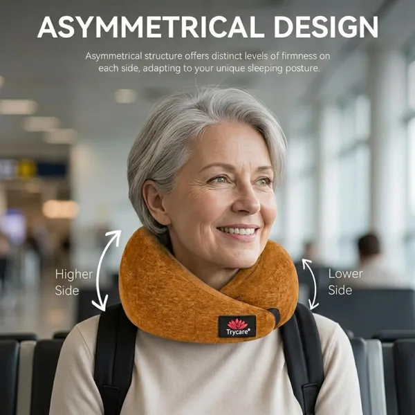 TRYCARE_TravelEase_Memory_Foam_Travel_Neck_Pillow