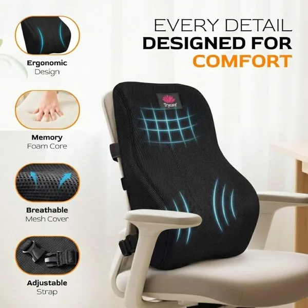 TRYCARE_BackPro_Memory_Foam_Lumbar_Back_Support