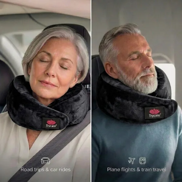 TRYCARE_TravelEase_Memory_Foam_Travel_Neck_Pillow