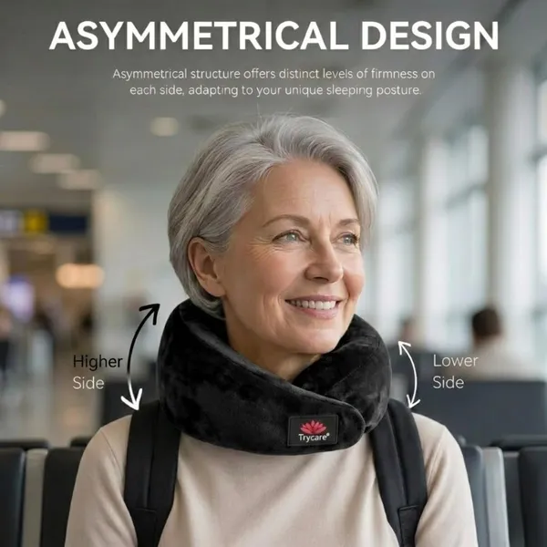 TRYCARE_TravelEase_Memory_Foam_Travel_Neck_Pillow