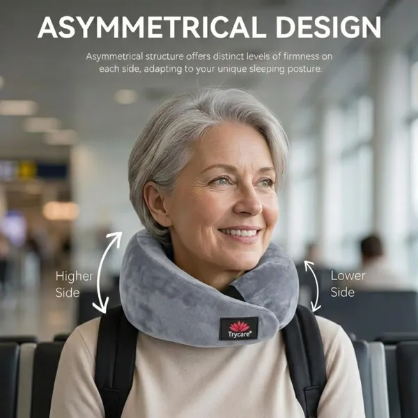 TRYCARE_TravelEase_Memory_Foam_Travel_Neck_Pillow