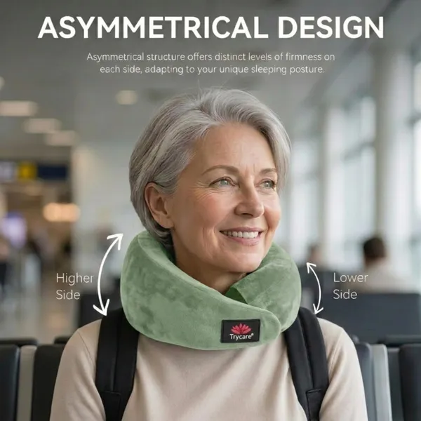 TRYCARE_TravelEase_Memory_Foam_Travel_Neck_Pillow