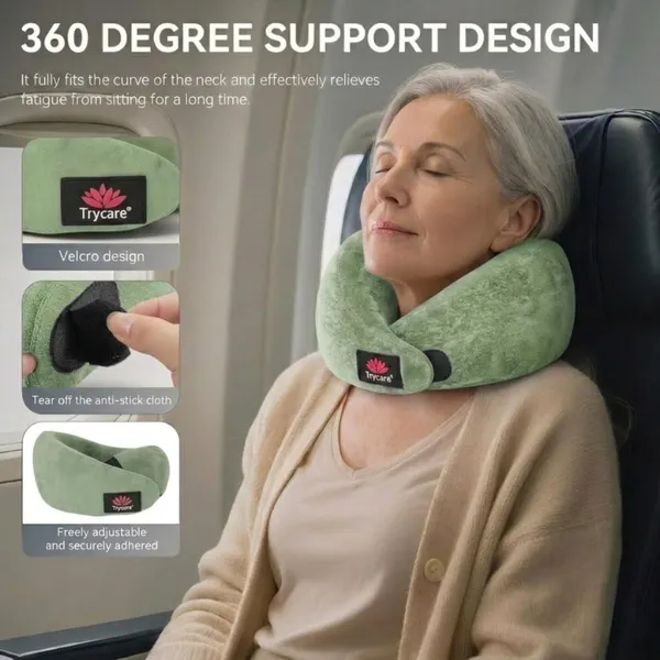 TRYCARE_TravelEase_Memory_Foam_Travel_Neck_Pillow