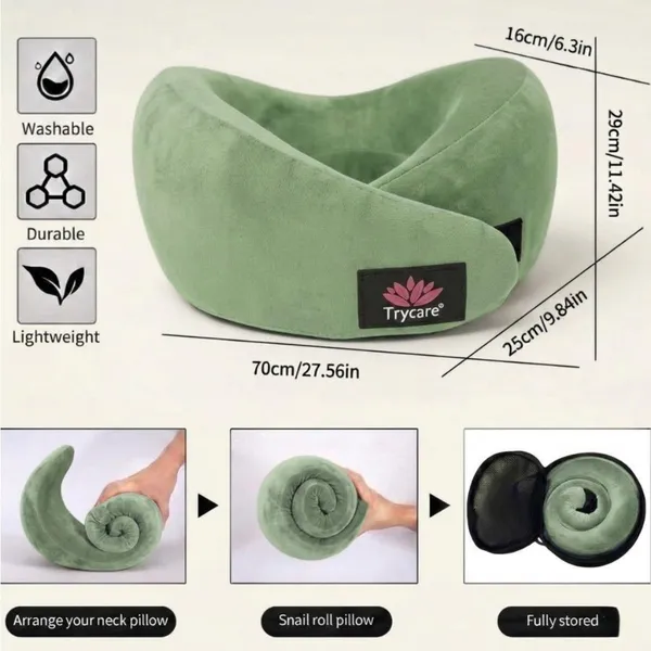 TRYCARE_TravelEase_Memory_Foam_Travel_Neck_Pillow
