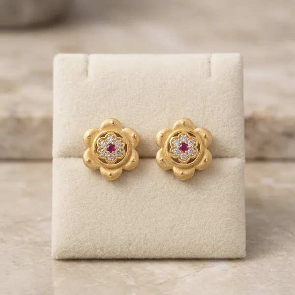 Gold_Brass_Stud_Earrings_For_Women