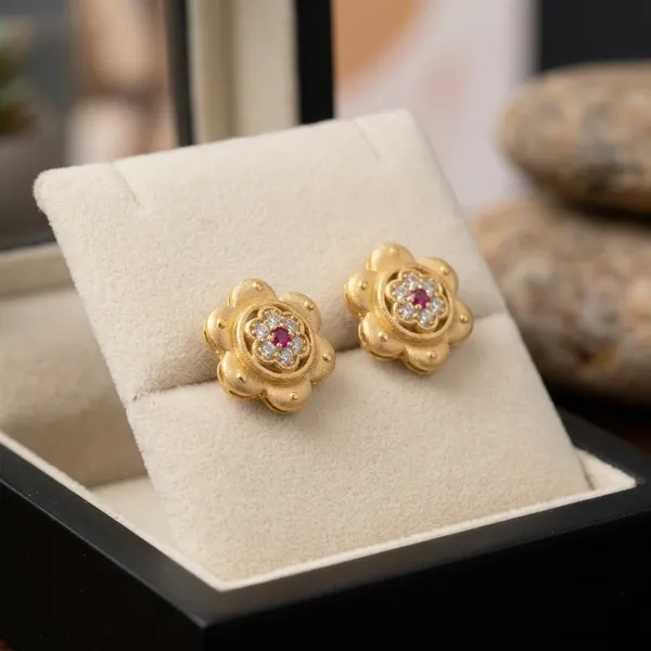 Gold_Brass_Stud_Earrings_For_Women