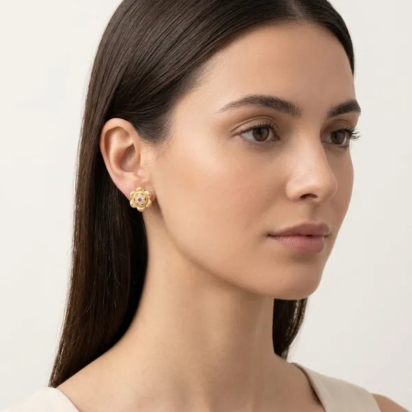 Gold_Brass_Stud_Earrings_For_Women