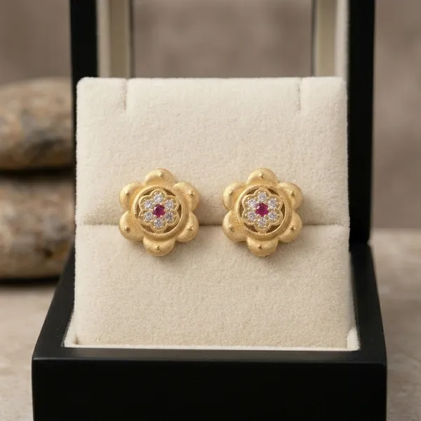 Gold_Brass_Stud_Earrings_For_Women