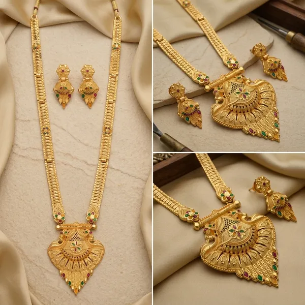 Gold_Brass_Long_Necklace_Set_With_Earrings_For_Women