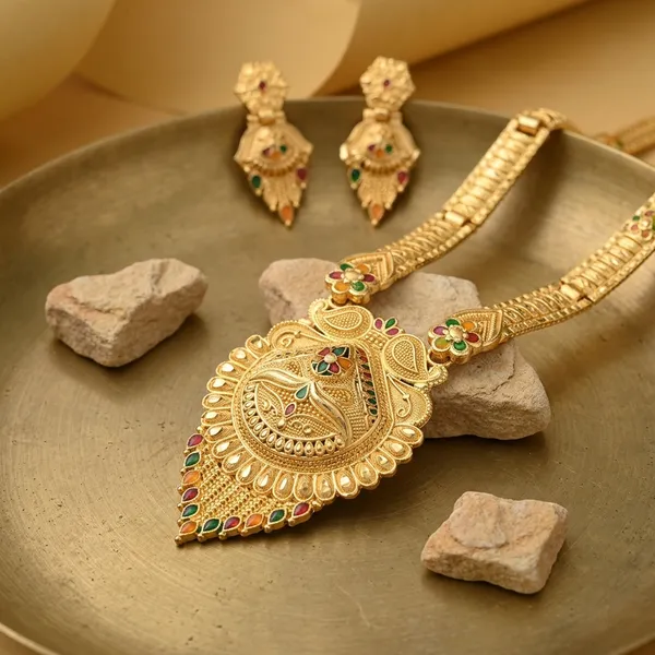 Gold_Brass_Long_Necklace_Set_With_Earrings_For_Women