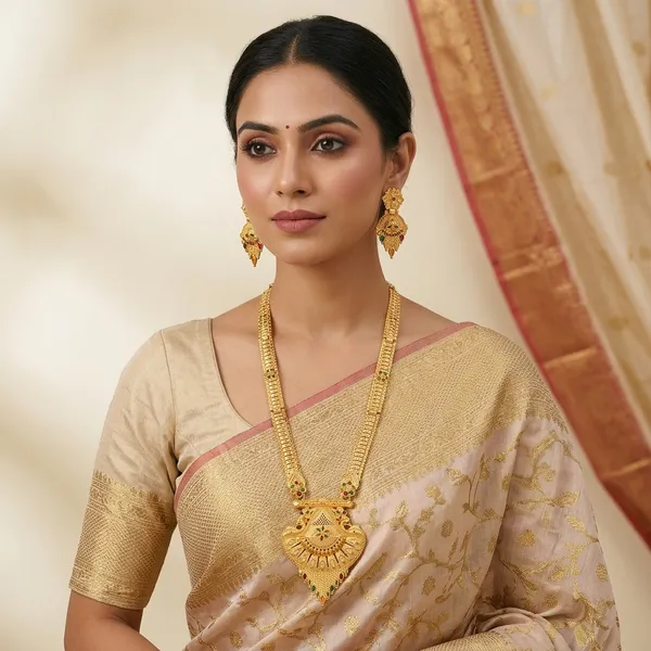 Gold_Brass_Temple_Jewelry_Necklace_Set_For_Women