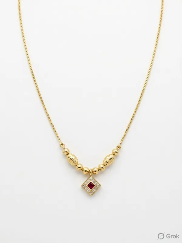 Ruby_Square_Pendant_Gold_Necklace