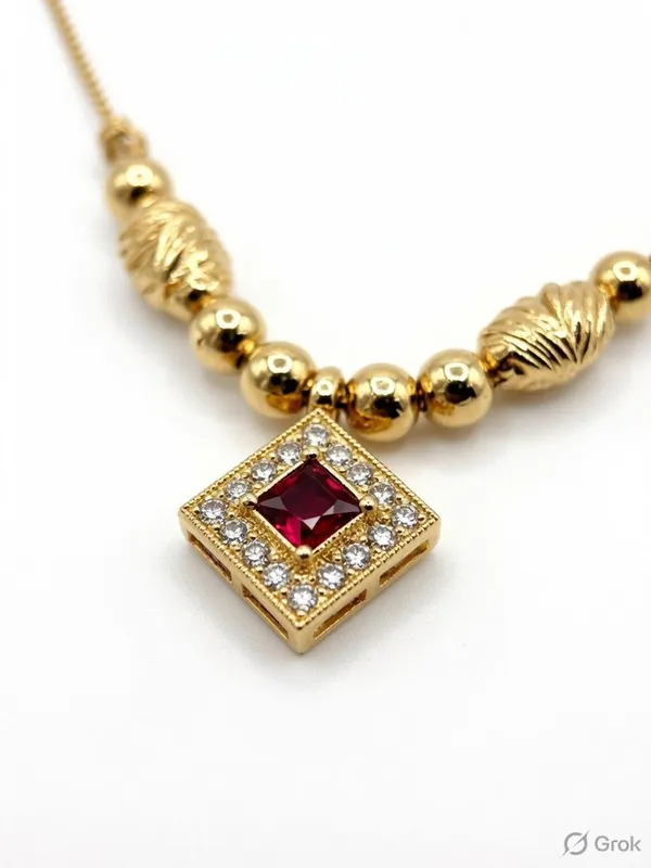 Ruby_Square_Pendant_Gold_Necklace
