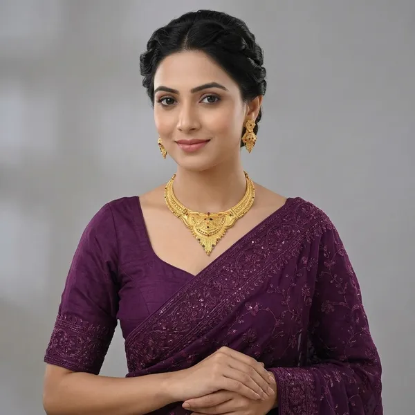 Gold_Brass_Necklace_Set_With_Earrings_For_Women