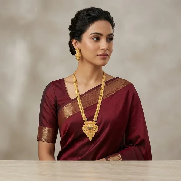 Gold_Brass_Long_Chain_Necklace_Set_For_Women