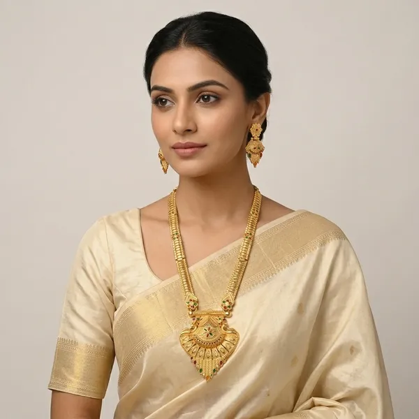 Gold_Brass_Necklace_Set_With_Jhumka_Earrings_For_Women