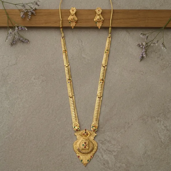 Gold_Brass_Long_Necklace_Set_With_Earrings_For_Women