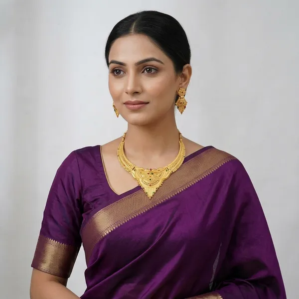 Gold_Brass_Necklace_Set_With_Earrings_For_Women