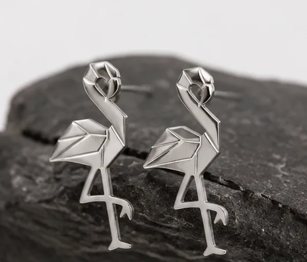 Silver_Stainless_Steel_Silver_Flamingo_Earrings_For_Women